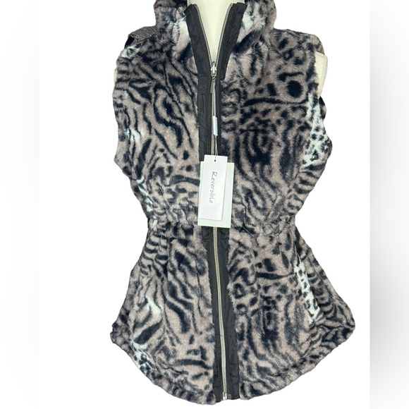 Keren Hart Leopard NWT Reversible Puffer Vest - Picture 2 of 8